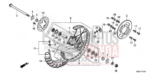 ROUE ARRIERE CRF150RD de 2013